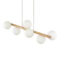 Lampa wisząca drewniana ESTERA szklane mleczne klosze kule 5905 TK Lighting