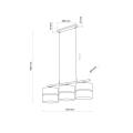 Lampa wisząca z trzema abażurami w stylu eko z serii NICOL exE27 4801 TK Lighting
