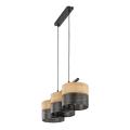 Lampa wisząca z trzema abażurami w stylu eko z serii NICOL exE27 4801 TK Lighting