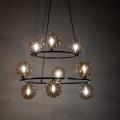 Lampa wisząca ze szklanymi, grafitowymi kloszami ANABELLE 6845 9xG9 TK Lighting