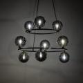 Lampa wisząca ze szklanymi, grafitowymi kloszami ANABELLE 6845 9xG9 TK Lighting