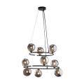 Lampa wisząca ze szklanymi, grafitowymi kloszami ANABELLE 6845 9xG9 TK Lighting