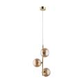 Lampa wisząca ze złotymi elementami i bursztynowymi kloszami ESTERA 4838 3xG9 TK Lighting