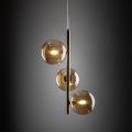 Lampa wisząca ze złotymi elementami i bursztynowymi kloszami ESTERA 4838 3xG9 TK Lighting