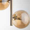 Lampa wisząca ze złotymi elementami i bursztynowymi kloszami ESTERA 4838 3xG9 TK Lighting