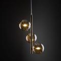 Lampa wisząca ze złotymi elementami i bursztynowymi kloszami ESTERA 4838 3xG9 TK Lighting