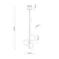 Lampa wisząca ze złotymi elementami i bursztynowymi kloszami ESTERA 4838 3xG9 TK Lighting