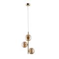 Lampa wisząca ze złotymi elementami i bursztynowymi kloszami ESTERA 4838 3xG9 TK Lighting