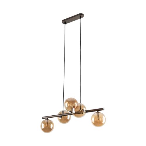 Lampa wisząca z kulistymi kloszami bursztyniowe szkło ESTERA 5xG9 6105 TK Lighting