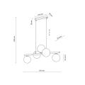 Lampa wisząca z kulistymi kloszami bursztyniowe szkło ESTERA 5xG9 6105 TK Lighting