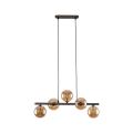 Lampa wisząca z kulistymi kloszami bursztyniowe szkło ESTERA 5xG9 6105 TK Lighting