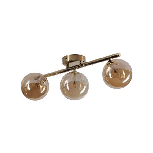 Lampa sufitowa metalowa kolor złoty ze szklanymi, bursztynowymi kloszami do salonu ESTERA 3xG9 5418 TK Lighting