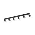 Lampa sufitowa czarna reflektorki na listwie 6xGU10 TOP BLACK 6178 TK Lighting