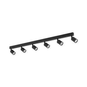 Lampa sufitowa czarna reflektorki na listwie 6xGU10 TOP BLACK 6178 TK Lighting