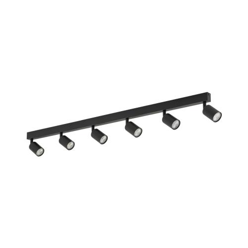 Lampa sufitowa czarna reflektorki na listwie 6xGU10 TOP BLACK 6178 TK Lighting