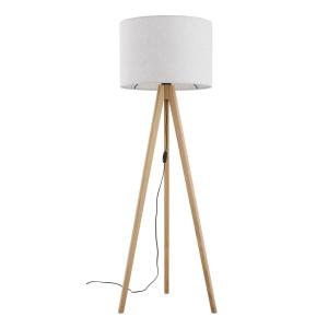 Lampa podłogowa na drewnianym trójnogu z jasnym abażurem GRAND 16001 TK Lighting