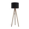 Lampa podłogowa z drewnianymi nogami i czarnym abażurem GRAND 16005 TK Lighting