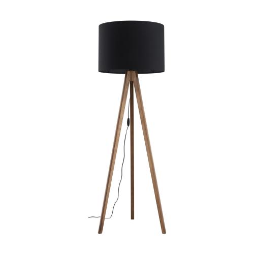 Lampa podłogowa z drewnianymi nogami i czarnym abażurem GRAND 16005 TK Lighting