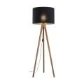 Lampa podłogowa z drewnianymi nogami i czarnym abażurem GRAND 16005 TK Lighting