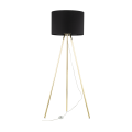 Lampa podłogowa na trójnogu w złotym kolorze na E27 czarny abażur UMBERTO 6635 TK Lighting