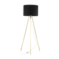 Lampa podłogowa na trójnogu w złotym kolorze na E27 czarny abażur UMBERTO 6635 TK Lighting