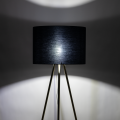 Lampa podłogowa na trójnogu w złotym kolorze na E27 czarny abażur UMBERTO 6635 TK Lighting