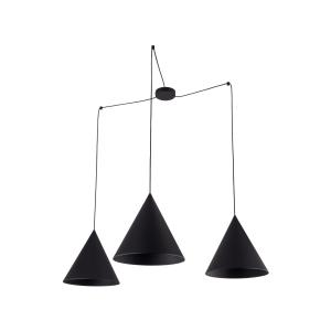 Lampa wisząca typu pająk z 3 stożkowymi, czarnymi kloszami CONO BLACK 6629 TK Lighting