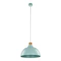 Pojedyncza lampa wisząca z metalowym, miętowym kloszem w stylu retro CAP MINT 5901 TK Lighting