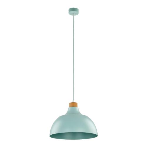 Pojedyncza lampa wisząca z metalowym, miętowym kloszem w stylu retro CAP MINT 5901 TK Lighting