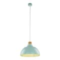 Pojedyncza lampa wisząca z metalowym, miętowym kloszem w stylu retro CAP MINT 5901 TK Lighting
