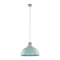 Pojedyncza lampa wisząca z metalowym, miętowym kloszem w stylu retro CAP MINT 5901 TK Lighting