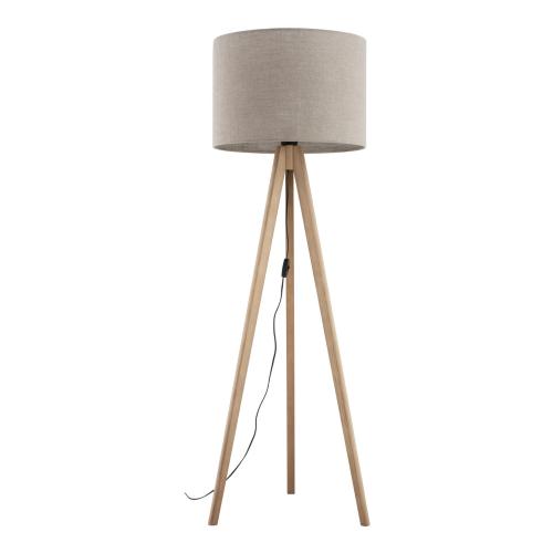 Lampa podłogowa GRAND SOSNA z lnianym kloszem, klasyczny trójnóg 16021 TK Lighting