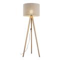 Lampa podłogowa GRAND SOSNA z lnianym kloszem, klasyczny trójnóg 16021 TK Lighting