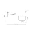 Kinkiet ścienny GLORII czarny z wiszącym  abażurem, gwint E27 6639 TK Lighting