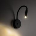 Kinkiet Lagos czarny do sypialni,  z włącznikiem i gniazdem USB, regulowane czarne ramię na G9 10200 TK Lighting