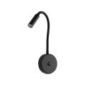Kinkiet Lagos czarny do sypialni,  z włącznikiem i gniazdem USB, regulowane czarne ramię na G9 10200 TK Lighting