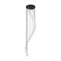 Lampa wisząca AURORA czarno-złota z 16 szklanymi transparentnymi kloszami 10182 TK Lighting