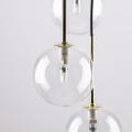 Lampa wisząca AURORA czarno-złota z 16 szklanymi transparentnymi kloszami 10182 TK Lighting