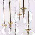 Lampa wisząca AURORA czarno-złota z 16 szklanymi transparentnymi kloszami 10182 TK Lighting