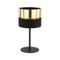 Lampka nocna z serii HILTON, klosz czarno złoty na żarówkę E27 16051 TK Lighting