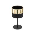Lampka nocna z serii HILTON, klosz czarno złoty na żarówkę E27 16051 TK Lighting