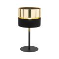 Lampka nocna z serii HILTON, klosz czarno złoty na żarówkę E27 16051 TK Lighting