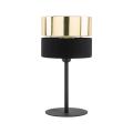 Lampka nocna z serii HILTON, klosz czarno złoty na żarówkę E27 16051 TK Lighting