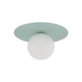 Kinkiet ścienny z miętową rozetą i szklanym mlecznym kloszem PIXI MINT 10229 TK Lighting