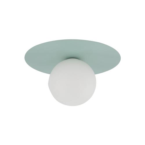 Kinkiet ścienny z miętową rozetą i szklanym mlecznym kloszem PIXI MINT 10229 TK Lighting