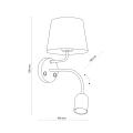 Nowoczesny dwupunktowy kinkiet ścienny z serii MAJA BLACK z włącznikiem 2537 TK Lighting