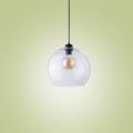 Nowoczesna lampa wisząca z kloszem z przezroczystego szkła w kształcie kuli nad wyspę 1xE27 CUBUS 2076 TK Lighting