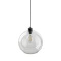 Nowoczesna lampa wisząca z kloszem z przezroczystego szkła w kształcie kuli nad wyspę 1xE27 CUBUS 2076 TK Lighting