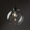 Nowoczesna lampa wisząca z kloszem z przezroczystego szkła w kształcie kuli nad wyspę 1xE27 CUBUS 2076 TK Lighting