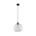 Nowoczesna lampa wisząca z kloszem z przezroczystego szkła w kształcie kuli nad wyspę 1xE27 CUBUS 2076 TK Lighting